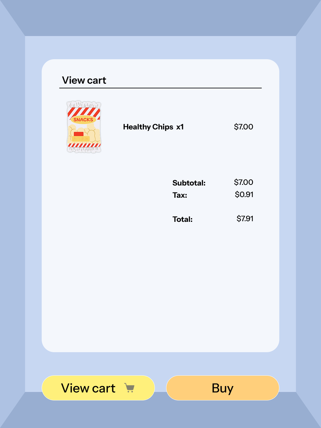 Check out Screen. Totals all items added before user goes to pay.